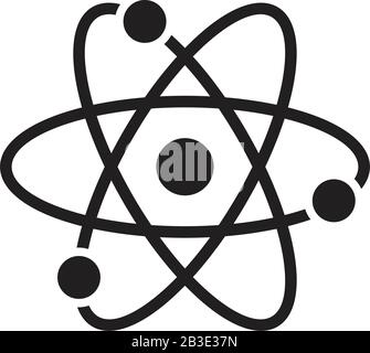 atom sign icon template black color editable. atom sign icon symbol Flat vector illustration for graphic and web design. Stock Vector