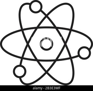 atom sign icon template black color editable. atom sign icon symbol Flat vector illustration for graphic and web design. Stock Vector