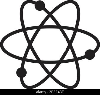atom sign icon template black color editable. atom sign icon symbol Flat vector illustration for graphic and web design. Stock Vector
