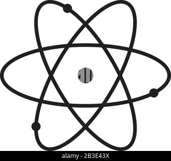 atom sign icon template black color editable. atom sign icon symbol Flat vector illustration for graphic and web design. Stock Vector