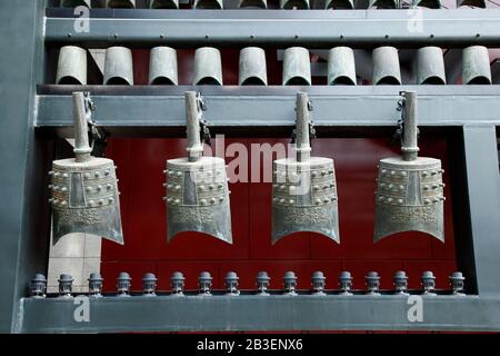 Chinese chimes is a percussion instrument in ancient China Stock Photo