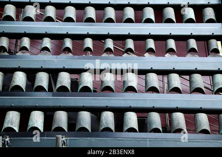 Chinese chimes is a percussion instrument in ancient China Stock Photo