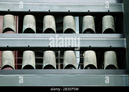 Chinese chimes is a percussion instrument in ancient China Stock Photo