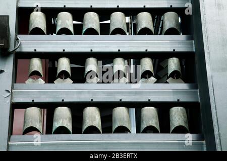 Chinese chimes is a percussion instrument in ancient China Stock Photo