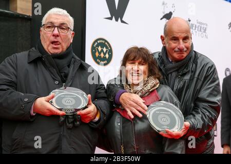 London, UK. 04th Mar, 2020. Amy Winehouse's father, Mitch, mother, Janis and step father, Richard Collins (l to r) during the unveiling of Amy Winehouse's stone, in honour of the late British singer at the Music Walk of Fame in Camden, in north London. Credit: SOPA Images Limited/Alamy Live News Stock Photo