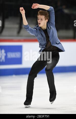 Aleksandr SELEVKO from Estonia, during Men Short Program at the ISU World Junior Figure Skating Championships 2020 at Tondiraba Ice Hall, on March 04, 2020 in Tallinn, Estonia. Credit: Raniero Corbelletti/AFLO/Alamy Live News Stock Photo