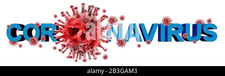 Coronavirus danger symbol and public health risk disease and flu outbreak or coronaviruses influenza as dangerous viral strain case as a pandemic.