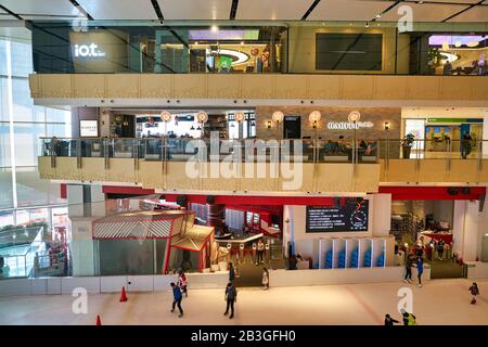 HONG KONG, CHINA - CIRCA JANUARY, 2019: indoor ice rink at Elements shopping mall. Stock Photo