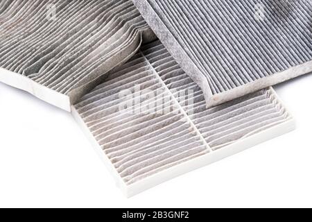 dirty car air conditioning filter isolated on white background Stock Photo