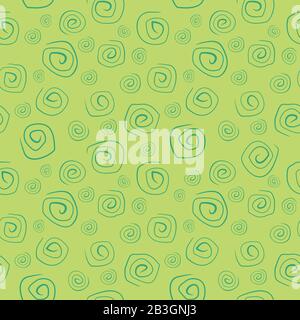 Seamless ethnic pattern of spiral doodles. Template for textile, fabric, design, wallpaper. Stock Vector