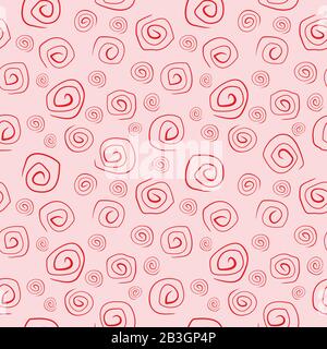 Seamless ethnic pattern of spiral doodles. Template for textile, fabric, design, wallpaper. Stock Vector