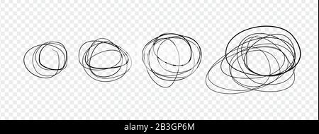 Set of round doodles hand-drawn. Template for messages, design. Rough draft. Stock Vector