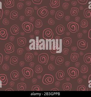 Seamless ethnic pattern of spiral doodles. Template for textile, fabric, design, wallpaper. Stock Vector