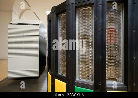 A 1985's Cray-2 Supercomputer display in Musee des Arts et Metiers, Museum of Arts and Crafts.Paris.France Stock Photo