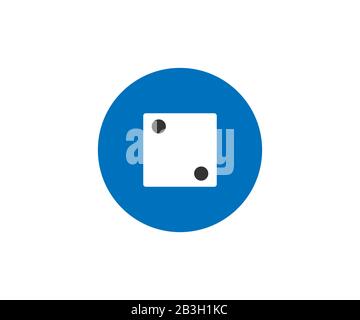 Dice, game icon. Vector illustration, flat design. Stock Vector