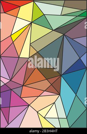 Vector illustration abstract stained glass, colorful abstract geometric background Stock Vector