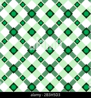 Abstract Vector Geometric Pattern Of Wide Intersecting Lines and White Square Faceted Stones. Stock Vector