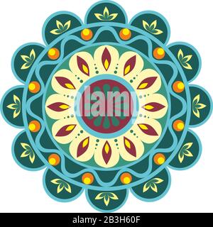 Mandala. Round Oriental ornament, isolated Stock Vector