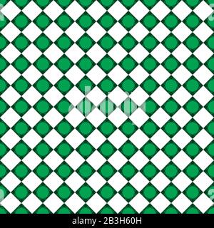 Seamless Vector Geometric Pattern Of Green Square Faceted Stones, Of Emeralds. Stock Vector