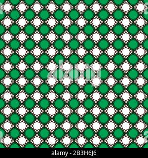 Seamless Vector Geometric Pattern Of Green Square Faceted Stones, Of Emeralds and Straight Intersecting Lines. Stock Vector