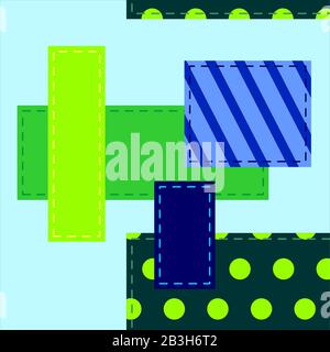Seamless Vector Geometric Pattern Of Pieces Of Different Fabrics; From Patches. Pattern For Fabric. Stock Vector