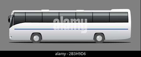 tor tourist bus, side view, template isolated on gray background. Stock Vector