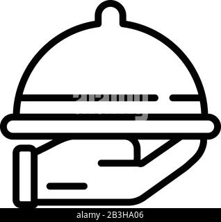 Wedding tray food icon, outline style Stock Vector