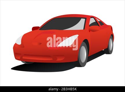 Passenger car, three-quarter view. Fast car. Stock Vector