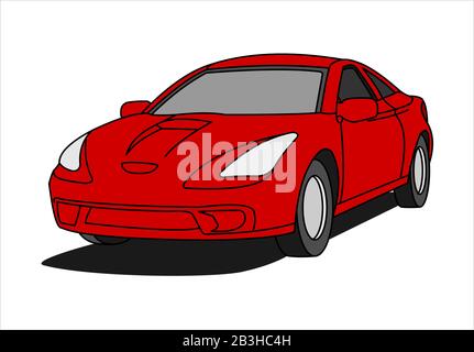 Passenger car, three-quarter view. Fast car. Stock Vector