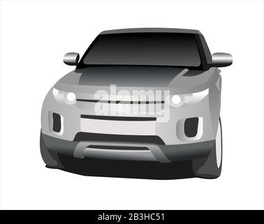 SUV, front view. Expensive car. Modern flat vector illustration. Stock Vector