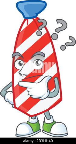 USA stripes tie cartoon mascot style in a confuse gesture Stock Vector