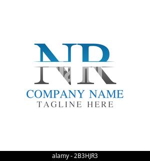Initial Monogram Letter NR Logo Design Vector Template. NR Letter Logo Design Stock Vector