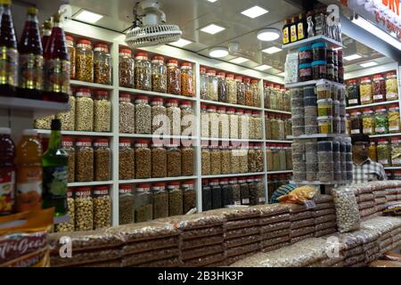 Mumbai, India - February 29, 2020: All kinds of nuts for sale at the Crawford Market in Mumbai, India Stock Photo