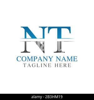 Initial Monogram Letter NT Logo Design Vector Template. NT Letter Logo Design Stock Vector