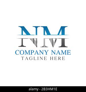 Initial Monogram Letter NM Logo Design Vector Template. NM Letter Logo Design Stock Vector