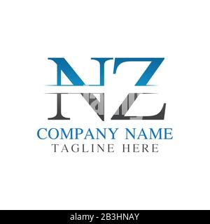 Initial Monogram Letter NZ Logo Design Vector Template. NZ Letter Logo Design Stock Vector