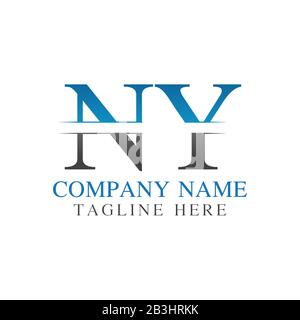 Initial Monogram Letter NY Logo Design Vector Template. NY Letter Logo Design Stock Vector