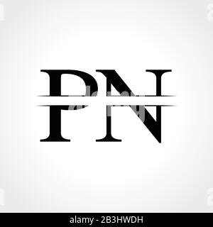 Initial Monogram Letter PN Logo Design Vector Template. Abstract PN Letter Logo Design Stock Vector