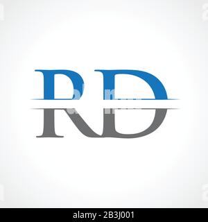RD R D Letter Modern Logo Design with Swoosh Cutting the Middle Letters ...