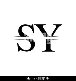 Initial Letter SY Logo Design Vector Template. SY Letter Logo Design Stock Vector