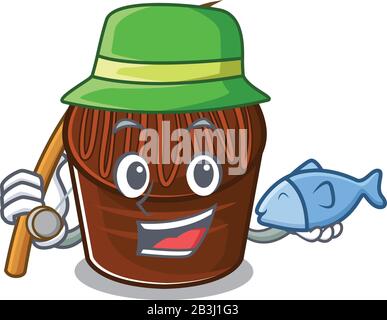 A Picture of happy Fishingchocolate candy chocolate candy design Stock Vector