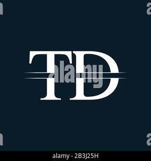 Initial Letter TD Logo Design Vector Template. Linked Typography TD Letter Logo Design Stock Vector