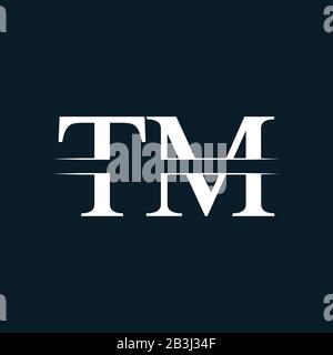 Initial Letter TM Logo Design Vector Template. Linked Typography TM Letter Logo Design Stock Vector
