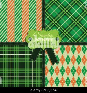 Seamless fashion pattern in green colors Stock Vector