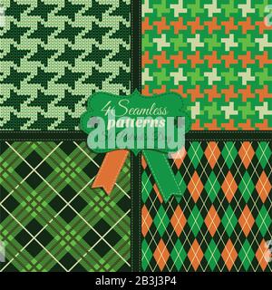 Seamless fashion pattern in green Stock Vector