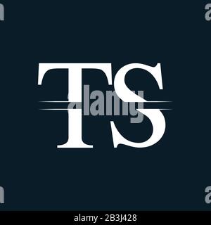 Initial Letter TS Logo Design Vector Template. Linked Typography TS Letter Logo Design Stock Vector
