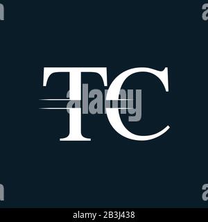 Initial Letter TC Logo Design Vector Template. Linked Typography TC Letter Logo Design Stock Vector