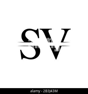 Initial Letter SV Logo Design Vector Template. SV Letter Logo Design Stock Vector