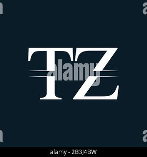 TZ T Z letter logo design. Initial letter TZ linked circle uppercase ...