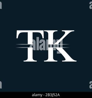 Initial Letter TK Logo Design Vector Template. Linked Typography TK Letter Logo Design Stock Vector